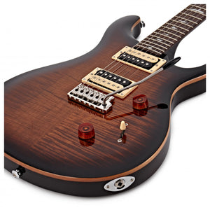 PRS SE Custom 24 Electric Guitar; Black & Gold Sunburst Quilt