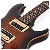 PRS SE Custom 24 Electric Guitar; Black & Gold Sunburst Quilt