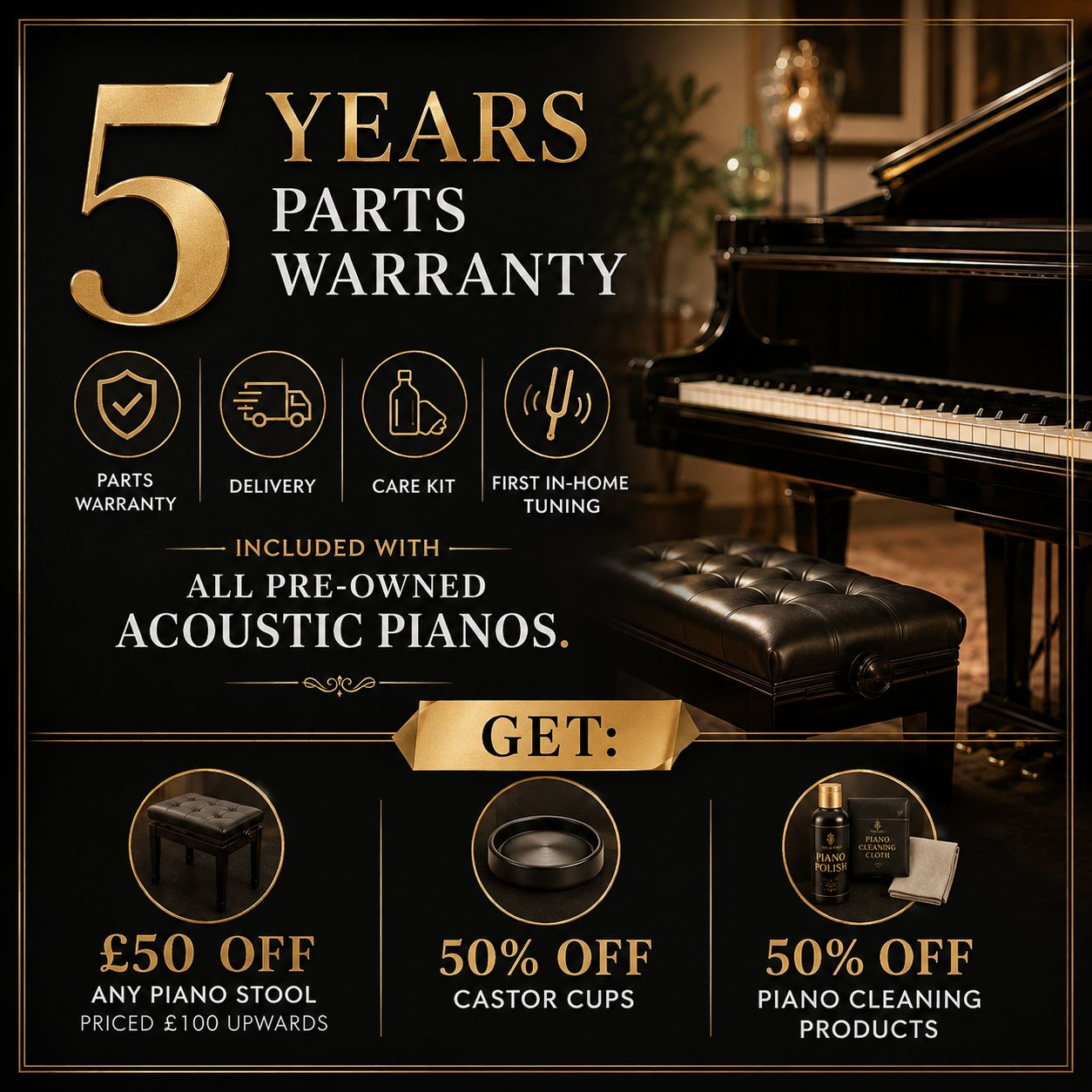 Yamaha UX Upright Piano in Polished Ebony: Serial No: 2786268 | Second Hand