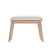 HIDRAU Premium Rise & Fall Piano Stool; White Vinyl And Matching Wood Veneer Legs