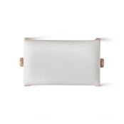 HIDRAU Premium Rise & Fall Piano Stool; White Vinyl And Matching Wood Veneer Legs