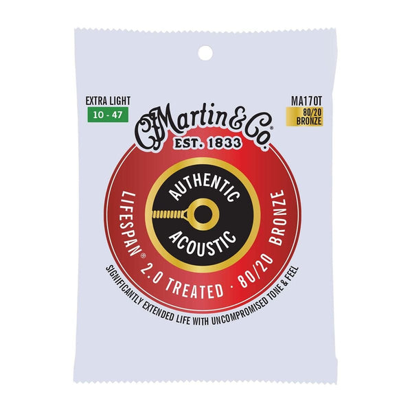 Martin Authentic Acoustic Lifespan 2.0 Extra Light 10-47 Guitar String Set