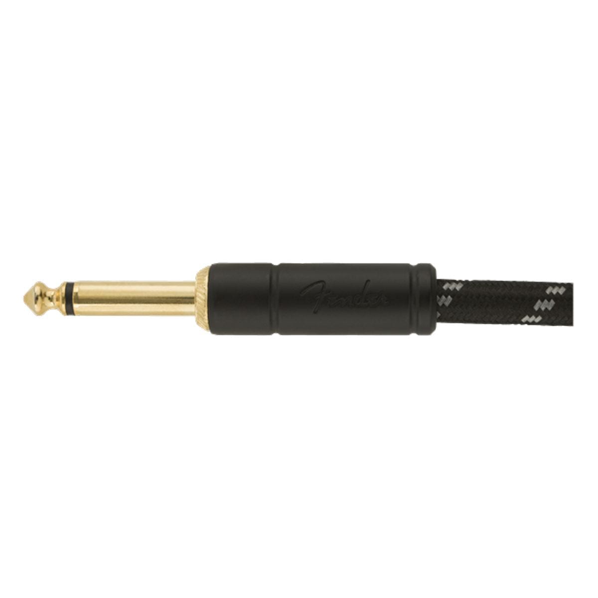 Fender Deluxe Series 10Ft Guitar Angle Straight Cable Black Tweed