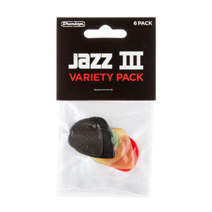 Jim Dunlop Variety Plectrums Jazz III 6 Pack