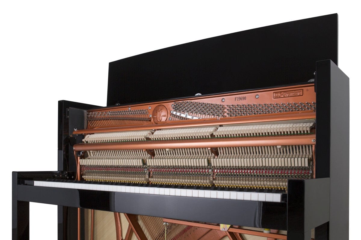Feurich 122 Universal Upright Piano; Polished Black