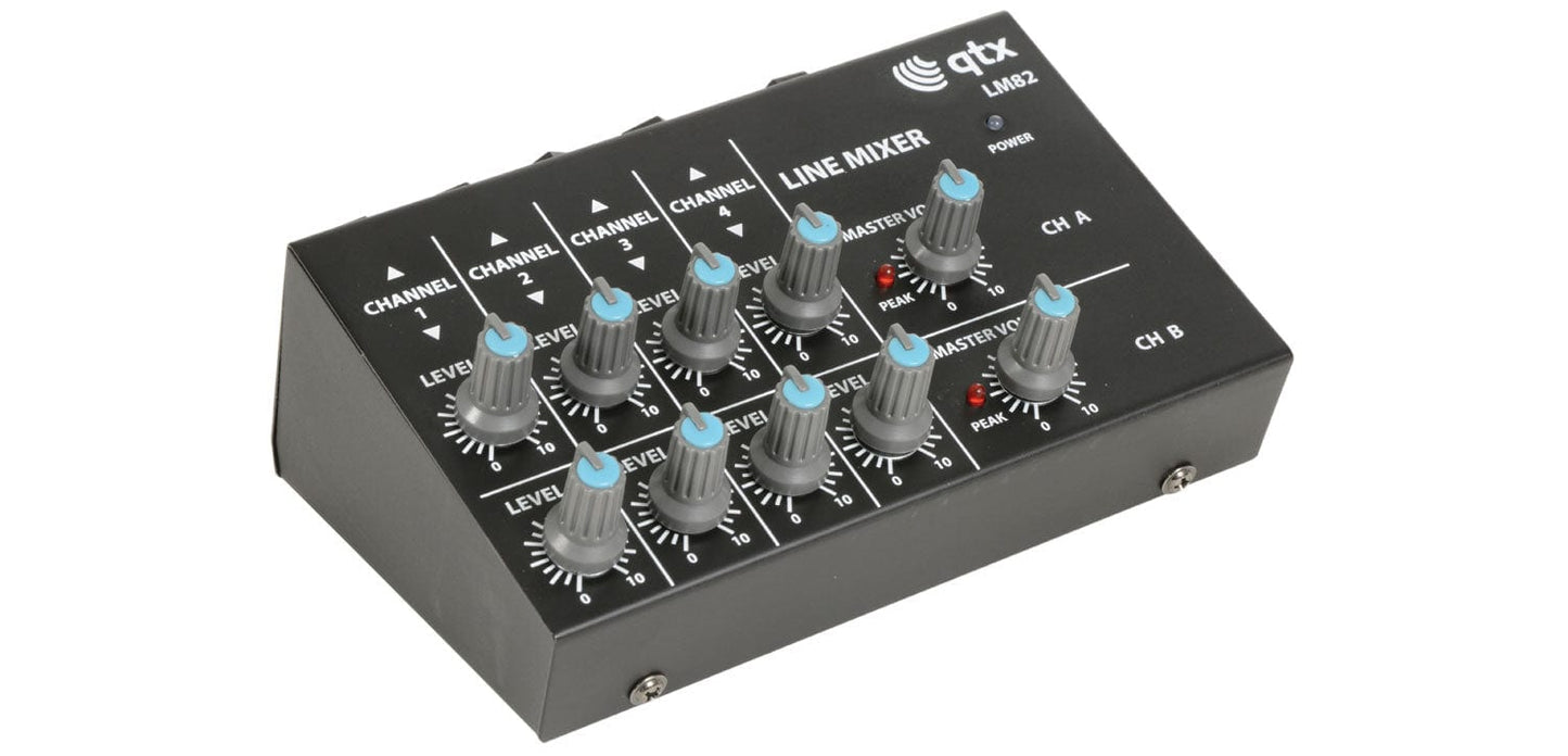 QTX LM82 4 Stereo Channel Line Level & Instrument Mixer
