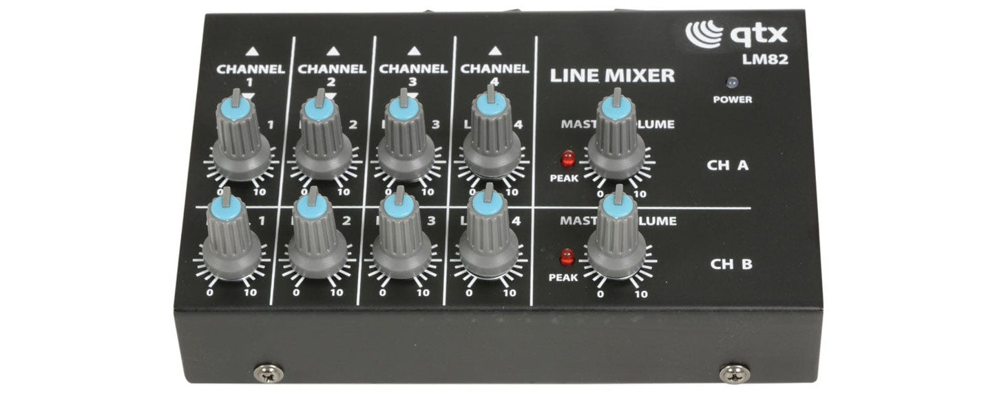 QTX LM82 4 Stereo Channel Line Level & Instrument Mixer