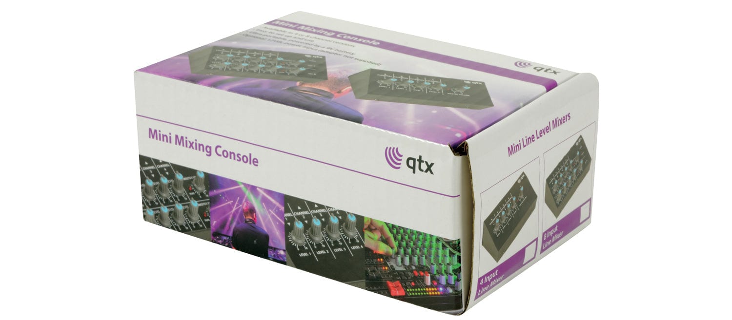 QTX LM82 4 Stereo Channel Line Level & Instrument Mixer