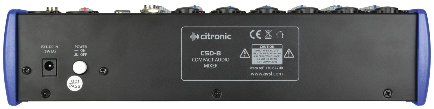 Citronic CSD-8 Compact Mixer with Bluetooth + DSP Effects