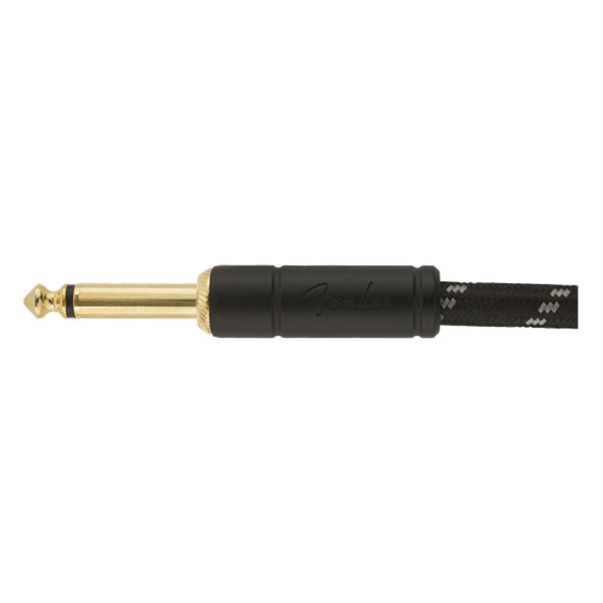 Fender Deluxe Series 18.6Ft Guitar Cable Angle Straight Black Tweed