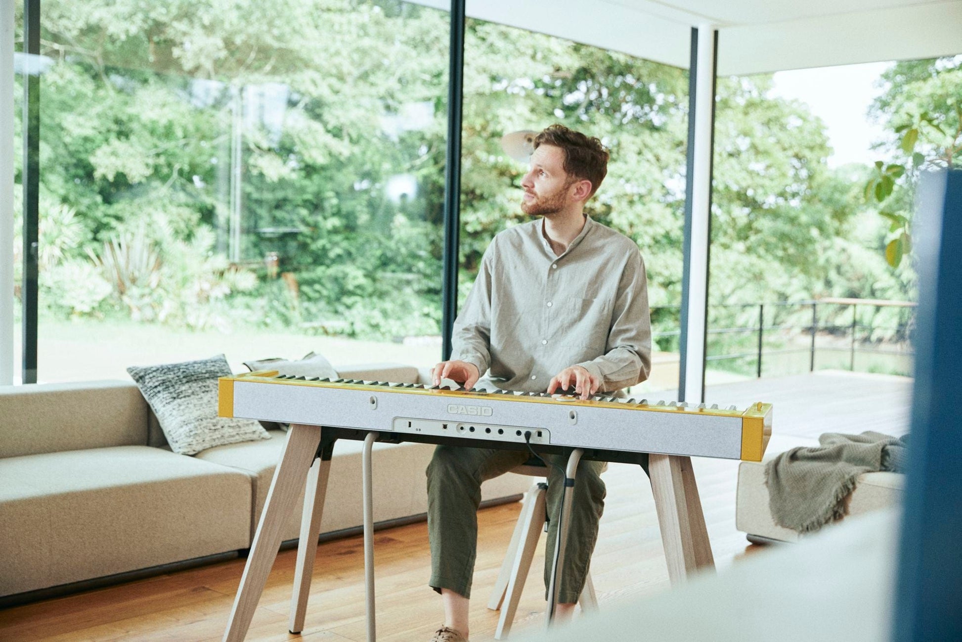 Casio Privia PX-S7000 Digital Piano with Wooden Keys; Harmonius Mustard
