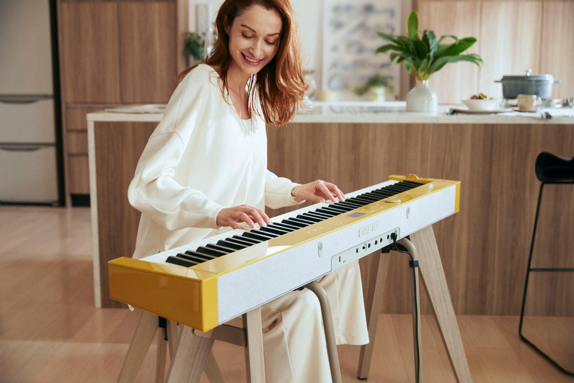 Casio Privia PX-S7000 Digital Piano with Wooden Keys; Harmonius Mustard