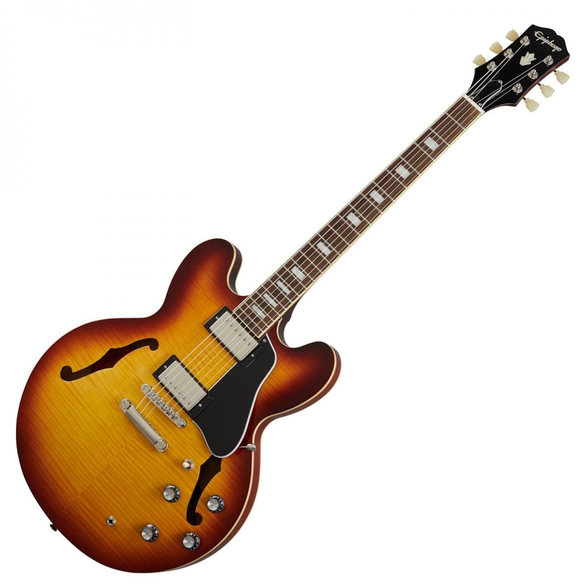Epiphone ES-335 Figured; Raspberry Tea Burst | Bonners Music