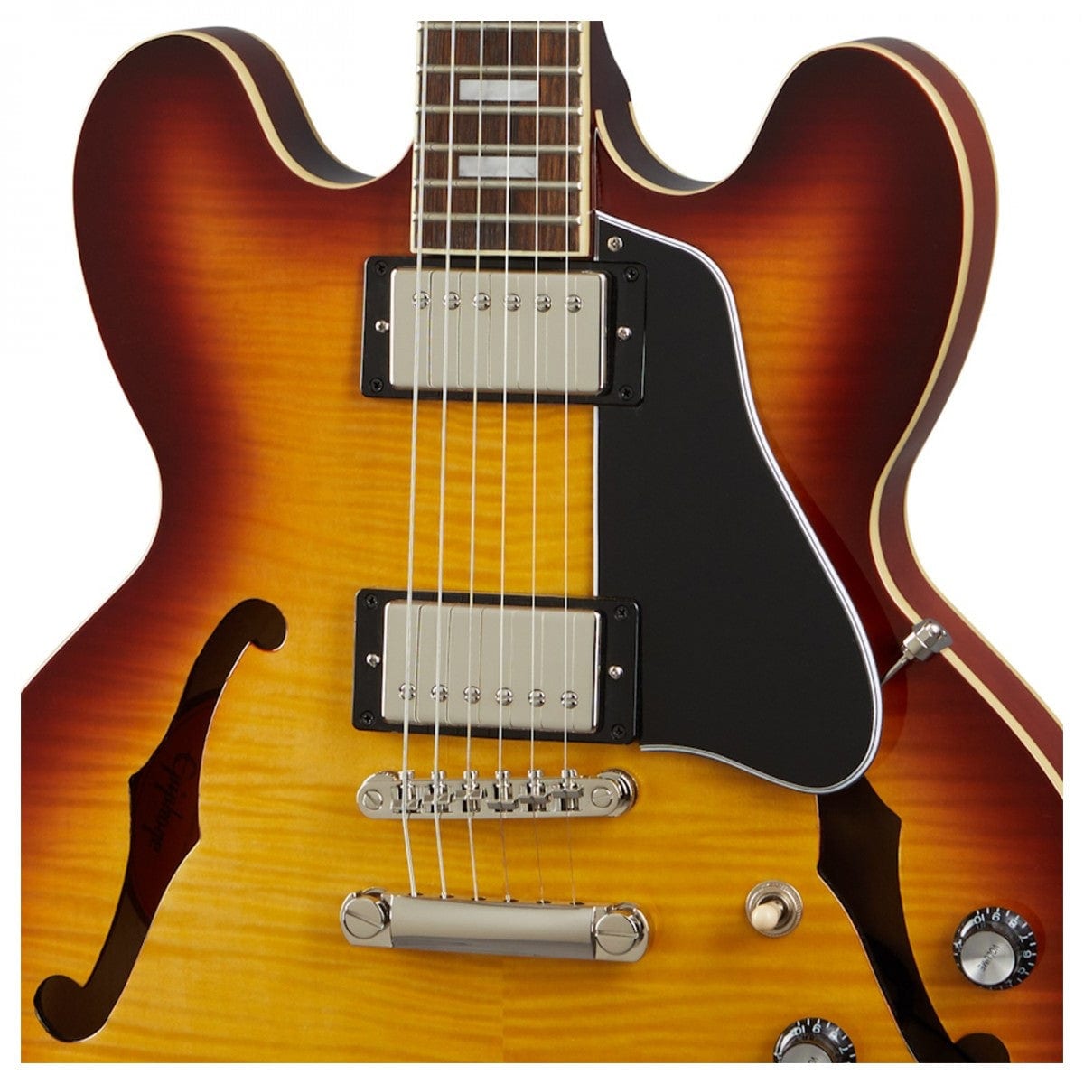 Epiphone ES-335 Figured; Raspberry Tea Burst | Bonners Music