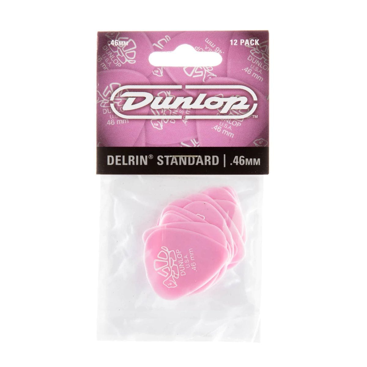 Jim Dunlop DELRIN 500 Plectrums .46MM LIGHT PINK 12 Pack