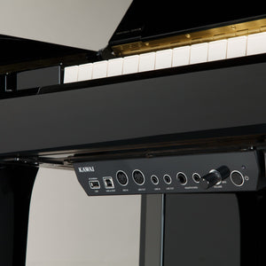 Kawai K500 AURES 2 Hybrid Upright Piano; Polished Ebony