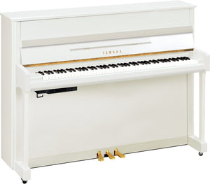 Yamaha B2 SC3 Silent Upright Piano; Polished White