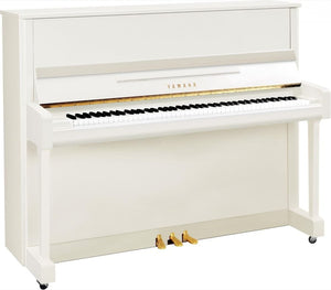 Yamaha B3 Upright Piano; Polished White