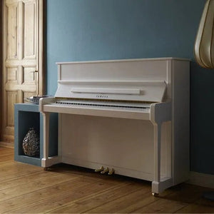 Yamaha B3 SC3 Silent Upright Piano; Polished White