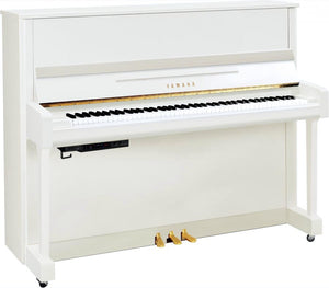Yamaha B3 SC3 Silent Upright Piano; Polished White