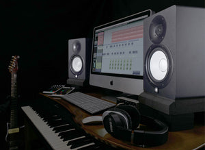 Yamaha HS8 Studio Monitor Speakers Pair; Black With FREE Jack Cables & TW-E3B Earbuds Offer