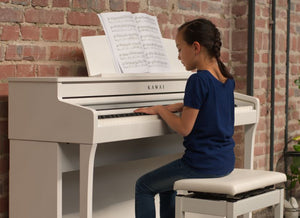 Kawai CA401 Satin White with Piano Stool & Kawai SH9 Headphones