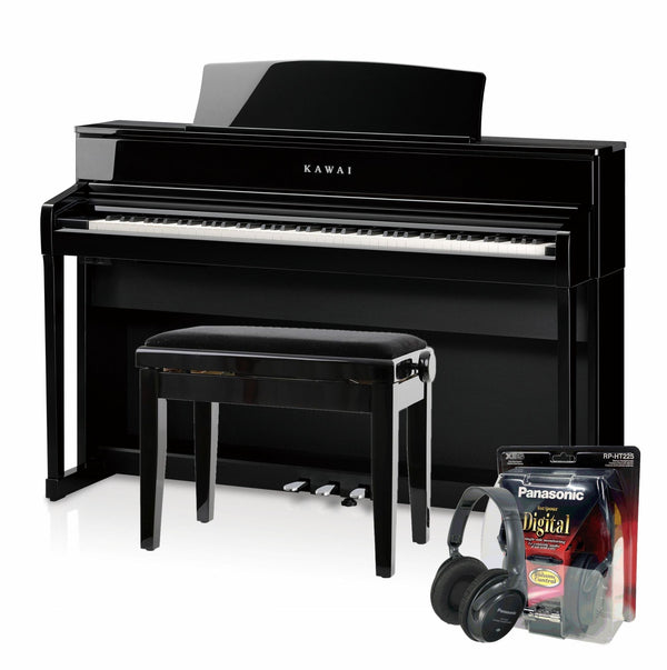 Kawai CA701 Digital Piano Value Package; Polished Ebony