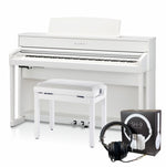 Kawai CA701 with Piano Stool & Kawai SH9 Headphones; White