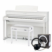 Kawai CA701 with Piano Stool & Kawai SH9 Headphones; White