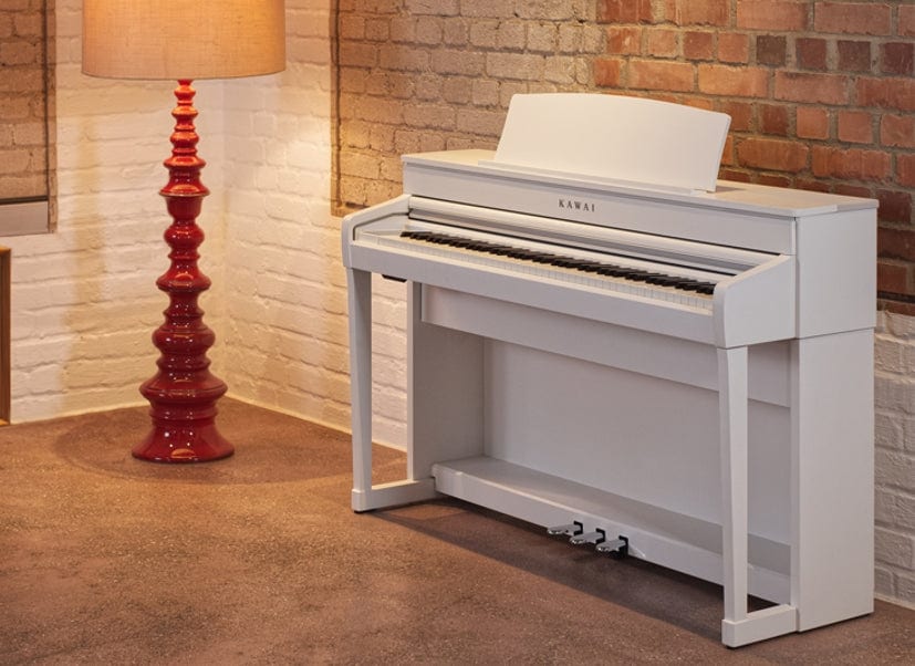 Kawai CA701 with Piano Stool & Kawai SH9 Headphones; White