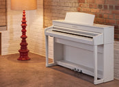 Kawai CA701 with Piano Stool & Kawai SH9 Headphones; White