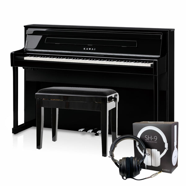 Kawai CA901 with Piano Stool & Kawai SH9 Headphones; Polished Ebony