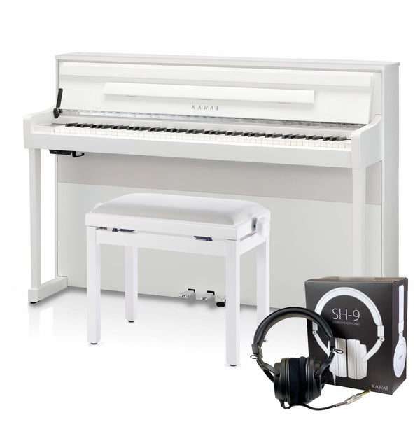 Kawai CA901 with Piano Stool & Kawai SH9 Headphones; White