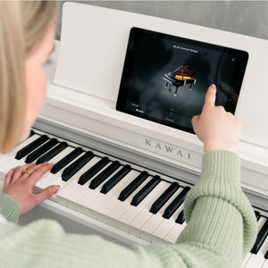 Kawai CN201 Digital Piano; White with Piano Stool & Kawai SH9 Headphones
