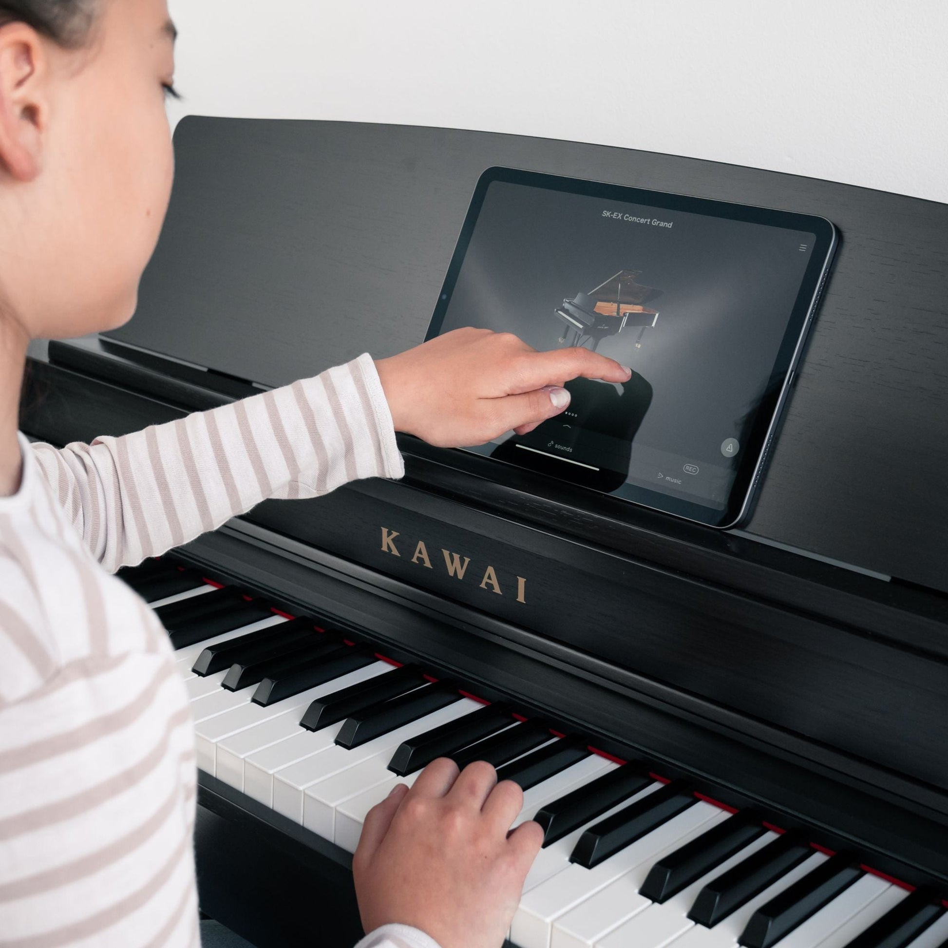 Kawai CN301 Digital Piano; White with Piano Stool & Kawai SH9 Headphones