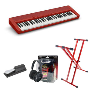 Casio CT-S1 Digital Piano; Red Value Package With Red Stand