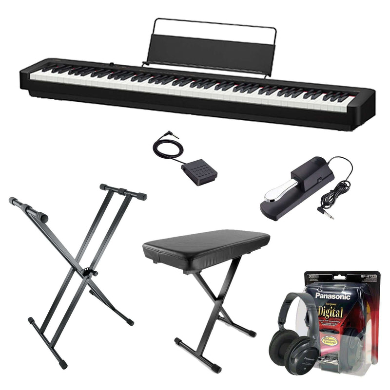 Package; CDP-S110 Upgraded Digital Bonners Piano Casio Black Music |