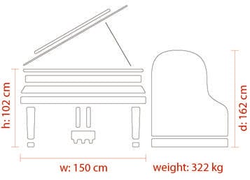 Feurich 162 Dynamic I Grand Piano; Polished White With Chrome Fittings