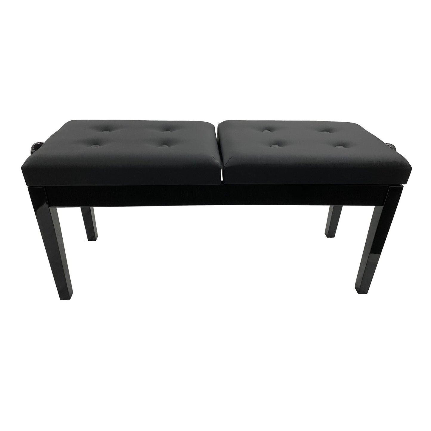 Nocturne Duet Adjustable Piano Stool With Button Top; Polished Black
