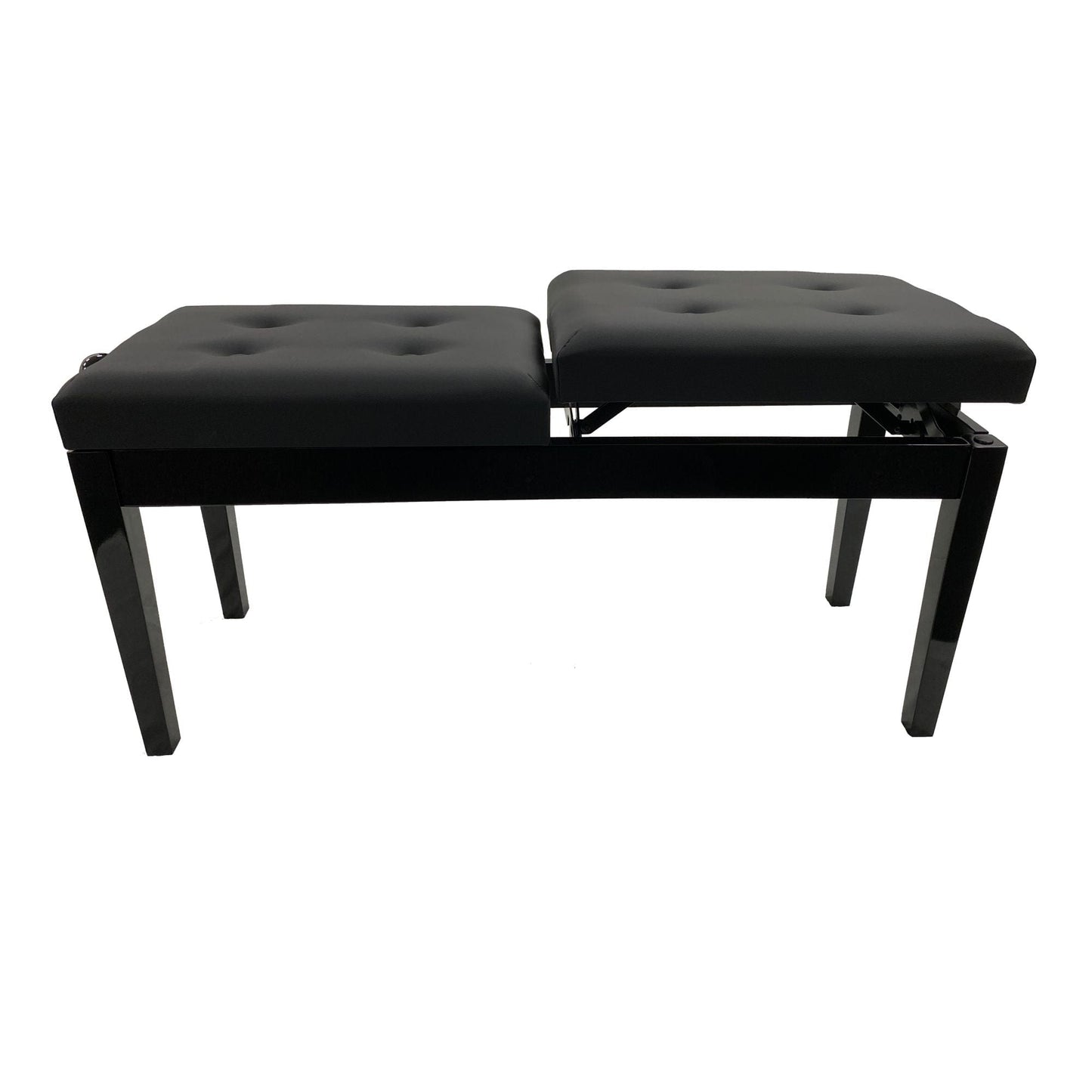 Nocturne Duet Adjustable Piano Stool With Button Top; Polished Black