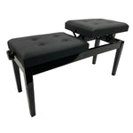 Nocturne Duet Adjustable Piano Stool With Button Top; Polished Black