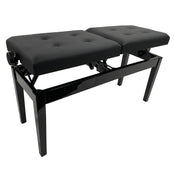 Nocturne Duet Adjustable Piano Stool With Button Top; Polished Black