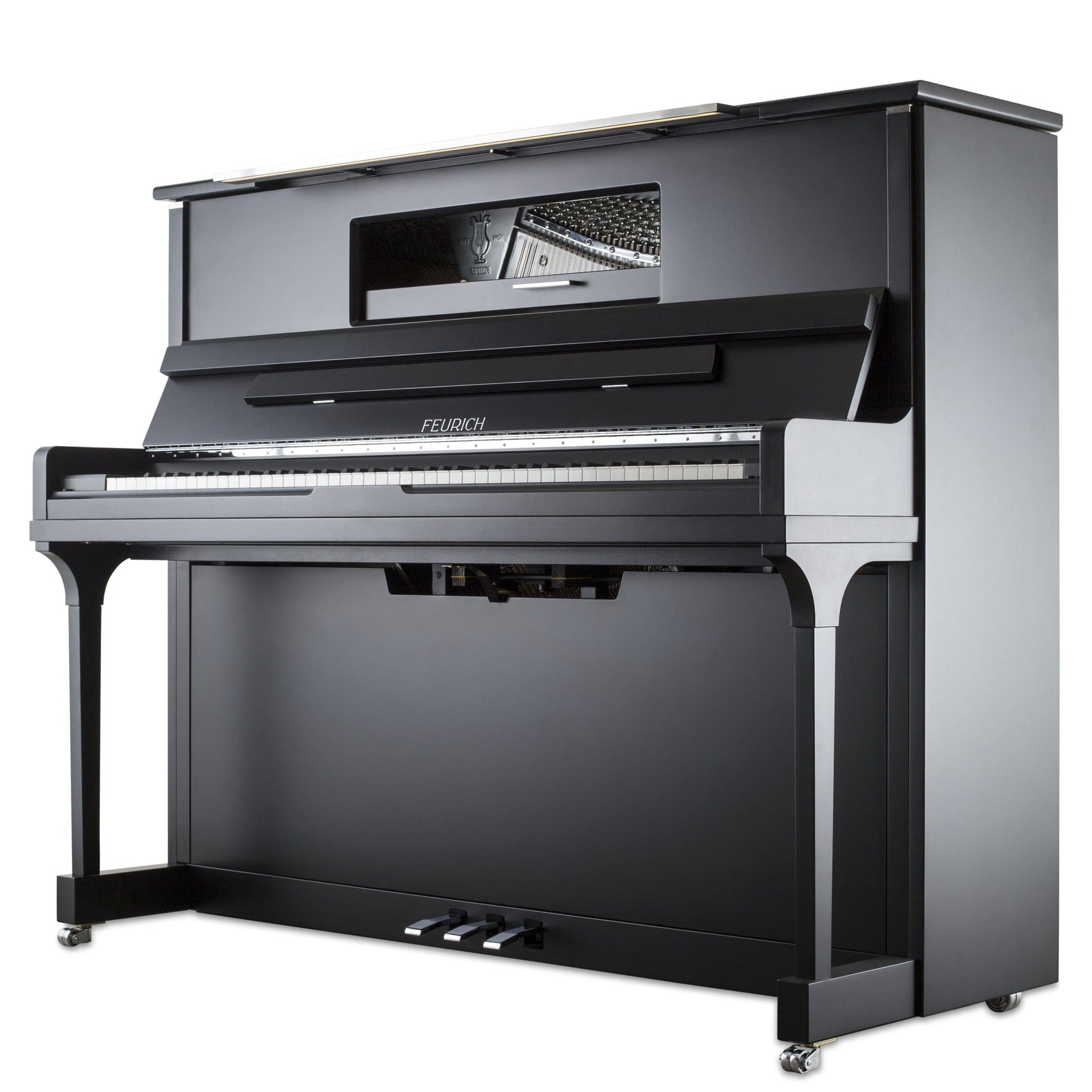 Feurich 123 Vienna Premium Upright Piano; Satin Black