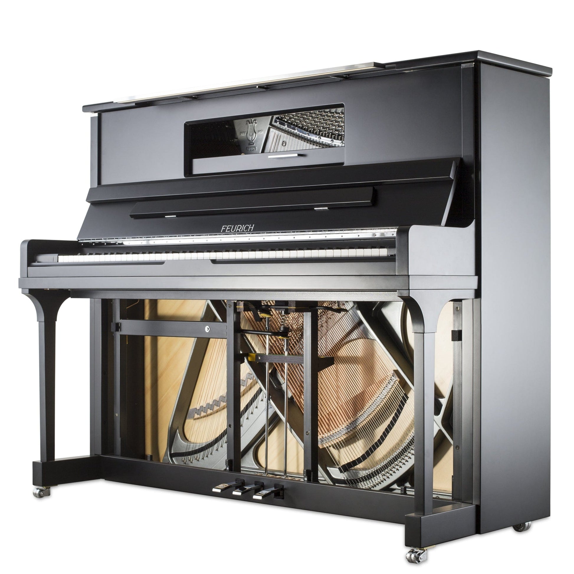 Feurich 123 Vienna Premium Upright Piano; Satin Black