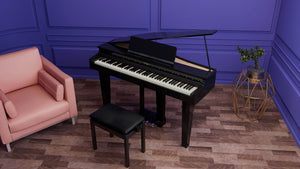 Roland GP3 Digital Compact Grand Piano Branded Package; Polished Ebony