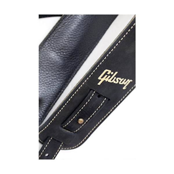 Gibson The Nubuck Black Leather Guitar Strap | Bonners Music Gibson The Nubuck Black Leather Guitar Strap | Bonners Music