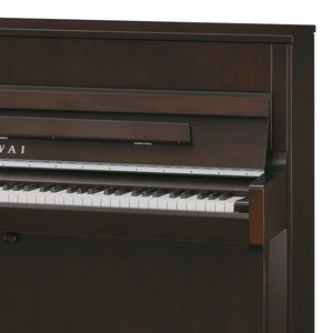 Kawai K200 Upright Piano; Dark Walnut & Silver Fittings