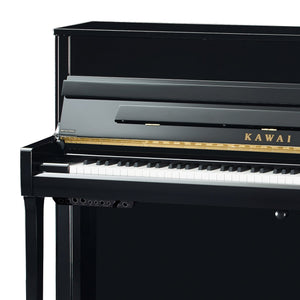 Kawai K200 ATX4 Anytime Silent Upright Piano; Polished Ebony & Silver
