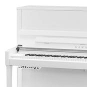 Kawai K300 ATX4 Anytime Silent Upright Piano; Polished White & Silver