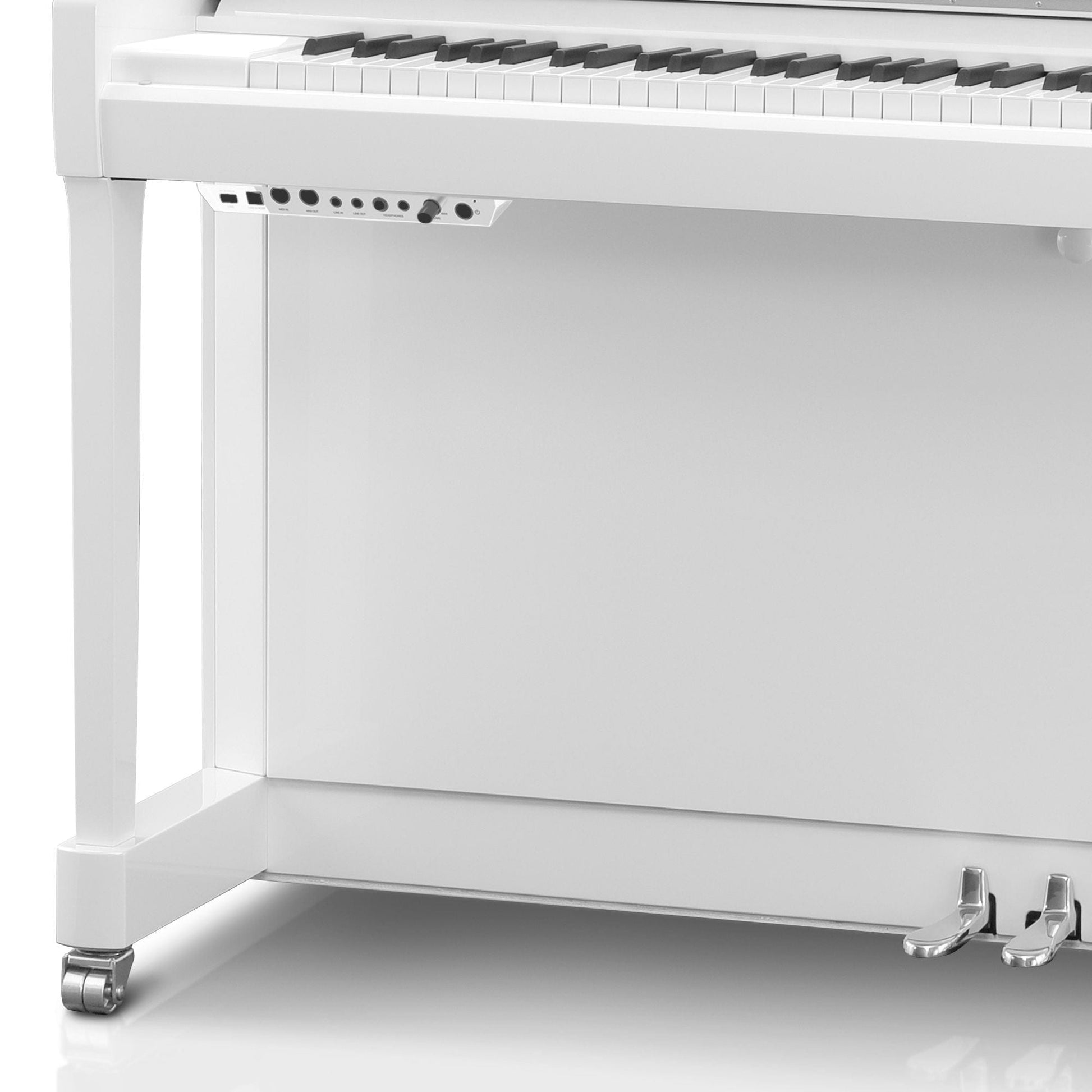 Kawai K300 ATX4 Anytime Silent Upright Piano; Polished White & Silver